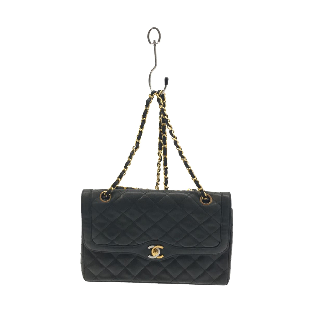 Chanel Lamb Leather Chain Shoulder Bag Black